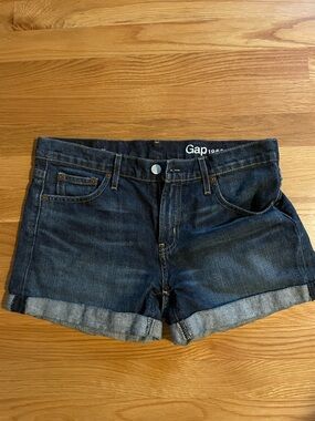 GAP Dark Blue Rolled Hem Denim Shorts
